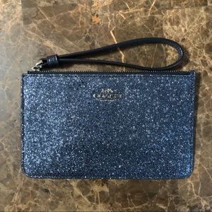COACH Navy Star Glitter Wristlet